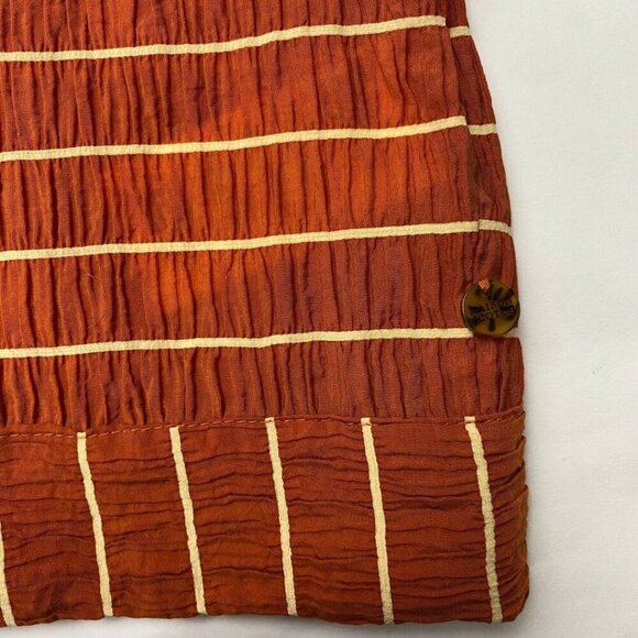 SCOTCH & SODA Orange Pin Striped Puff Sleeve Blouse & Ruched Skirt Size S - Picture 5 of 14
